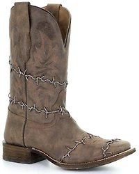 Corral Men's Barbed Wire Western Boots - Broad Square Toe