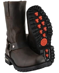 Milwaukee Leather Men's 11" Harness Motorcycle Boots - Square Toe