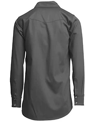 Lapco Men's FR Solid Long Sleeve Snap Western Work Shirt