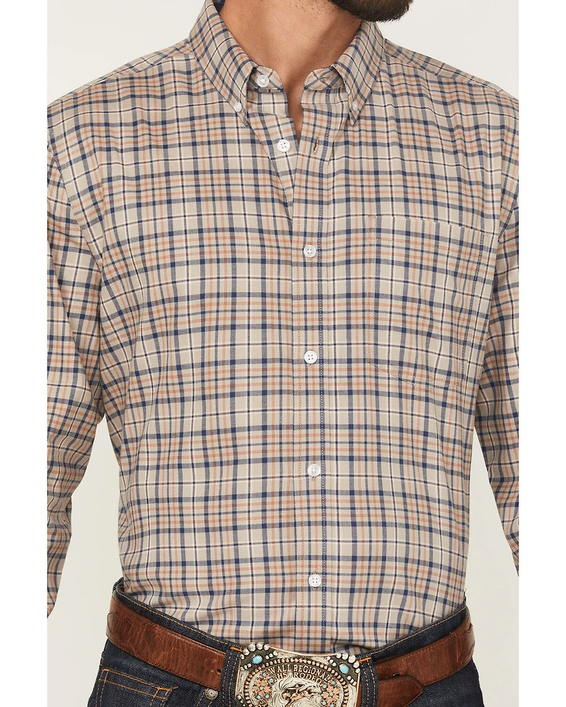 Cody James Men's Let's Mosey Plaid Print Long Sleeve Button-Down Stretch Western Shirt