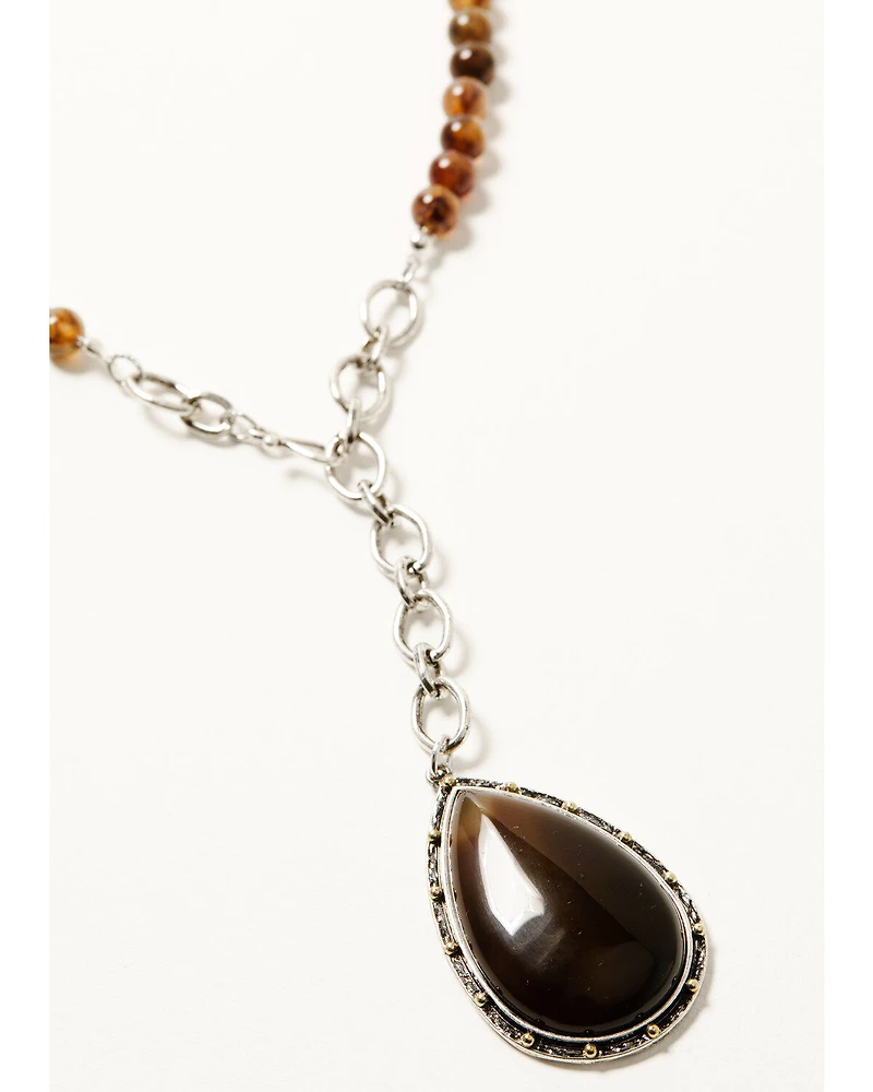 Shyanne Women's Heritage Valley Brown Agate Pendant Necklace