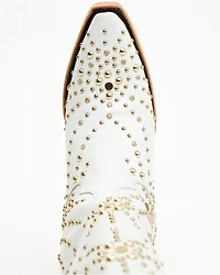 Boot Barn X Lane Women's Exclusive Sparks Fly Satin Pearl Western Bridal Boots - Snip Toe