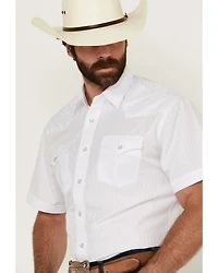 Rodeo Clothing Men's Tonal Satin Striped Short Sleeve Pearl Snap Western Shirt - Tall