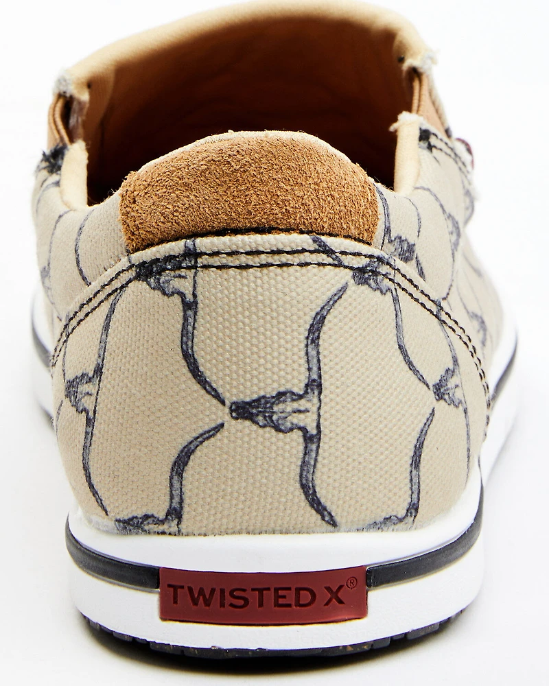 Twisted X Women's Steerhead Skull Print Slip-On Casual Shoe - Moc Toe