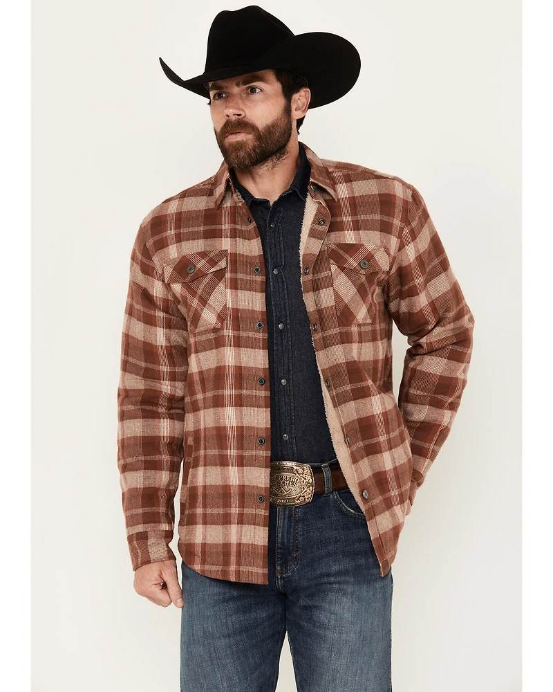 Dakota Grizzly Men's Ivan Plaid Print Sherpa Lined Flannel Shirt Jacket