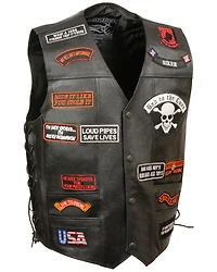 Milwaukee Leather Men's Side Lace Patch Vest