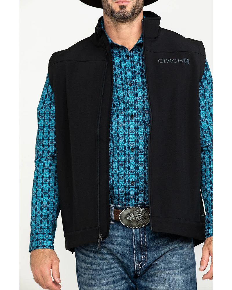 Cinch Men's Solid Bonded Softshell Zip Vest