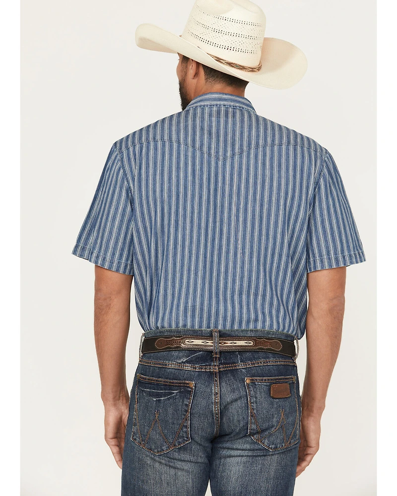Kimes Ranch Men's Shifter Striped Print Short Sleeve Button-Down Western Shirt