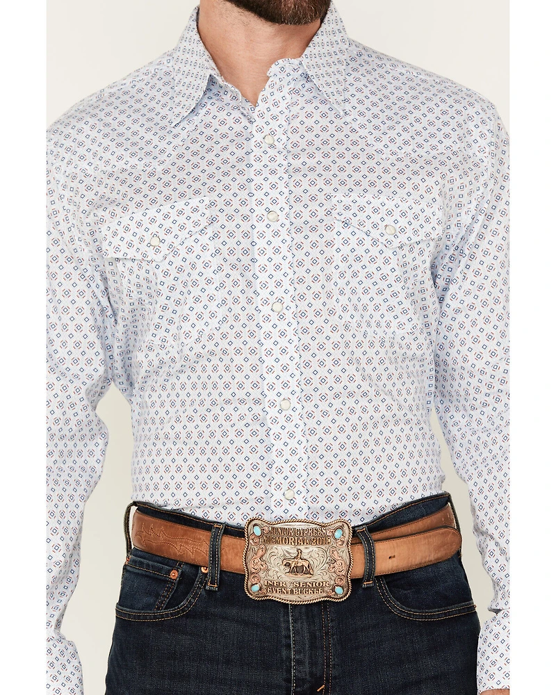 Wrangler 20X Men's Geo Print Long Sleeve Snap Stretch Western Shirt
