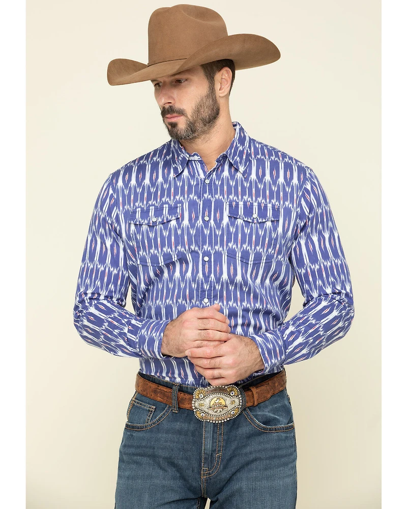 Rock & Roll Denim Men's Ikat Southwestern Print Long Sleeve Western Shirt