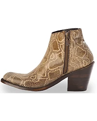 Liberty Black Women's Breton Snake Print Booties - Round Toe
