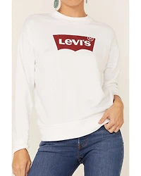 Levis Women's White Batwind Logo Crew Sweatshirt
