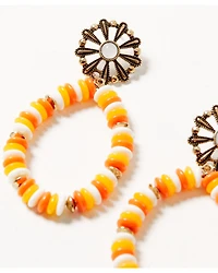 Shyanne Women's Orange Sequin Teardrop Post Earrings