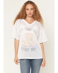 Youth Revolt Women's Game Day Short Sleeve Graphic Jersey Shirt