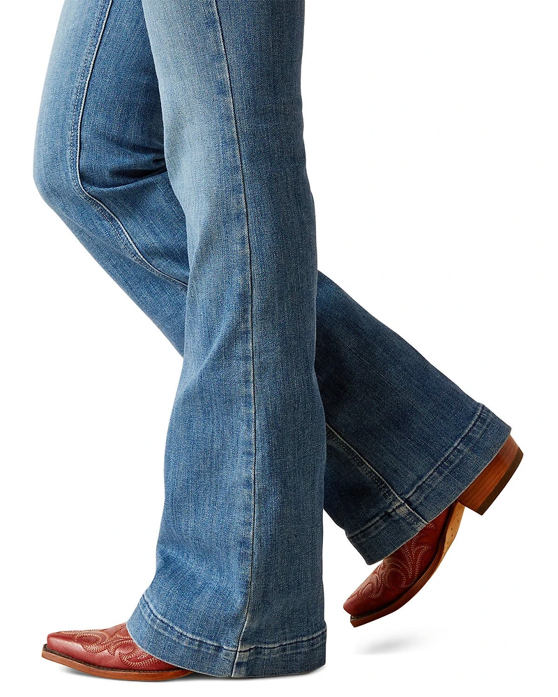 Ariat Women's Minnesota Medium Wash Mid Rise Leila Slim Stretch Trouser Jeans - Plus
