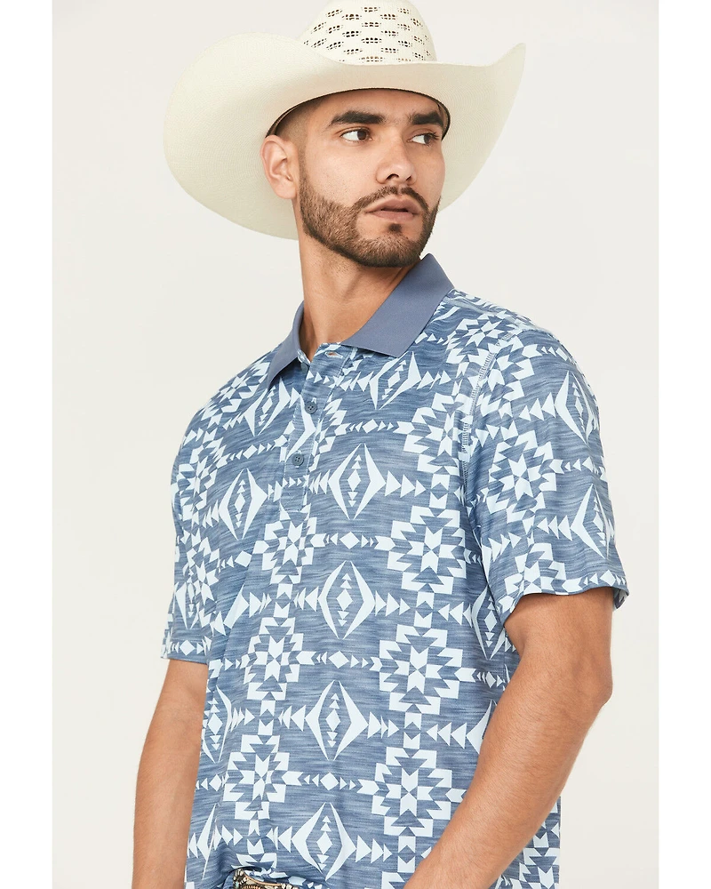 RANK 45® Men's Stock Southwestern Print Short Sleeve Polo