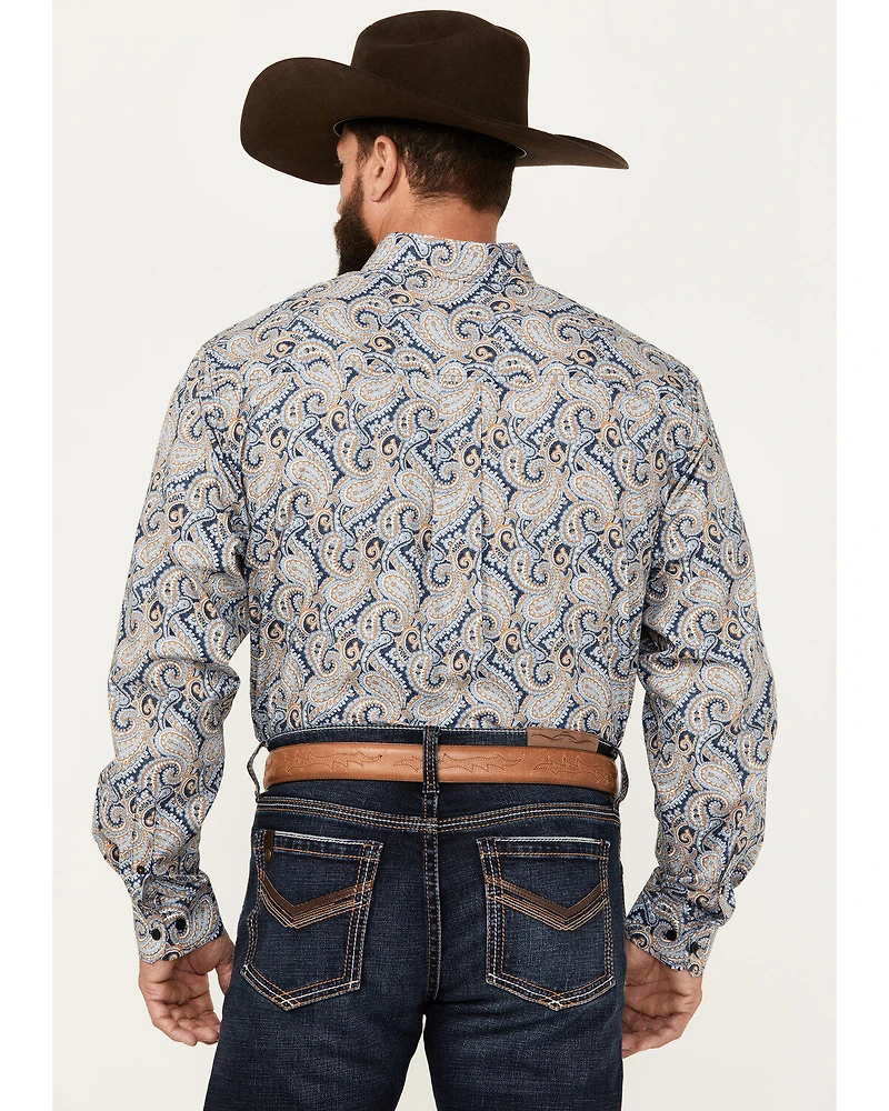Cinch Men's Paisley Print Long Sleeve Button-Down Western Shirt