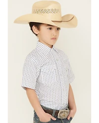 Ely Walker Boys' Geo Print Short Sleeve Snap Western Shirt