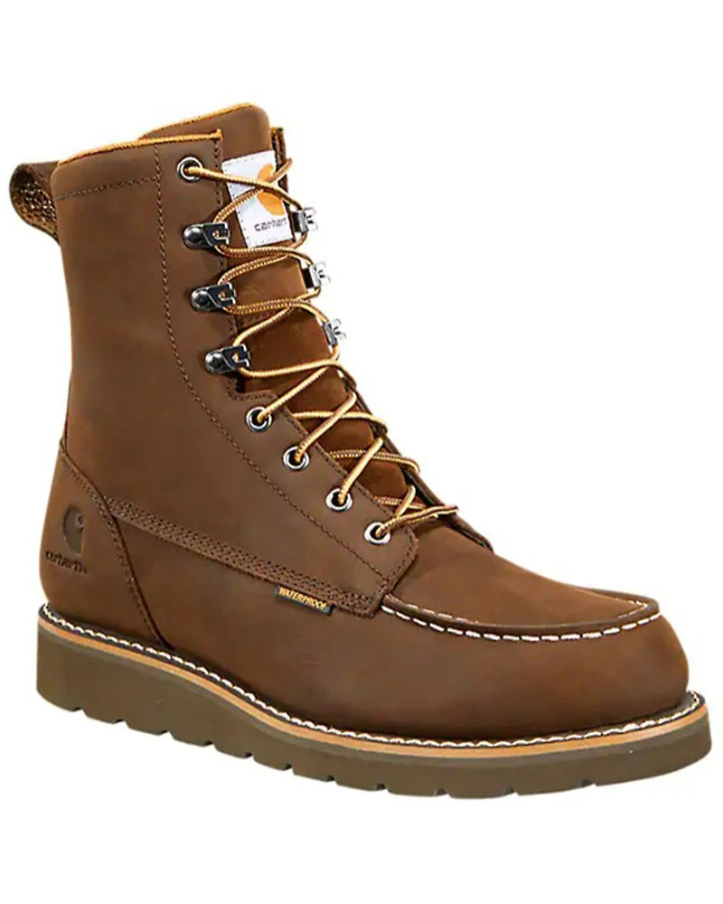 Carhartt Men's 8" Waterproof Lace-Up Work Boots - Moc Toe