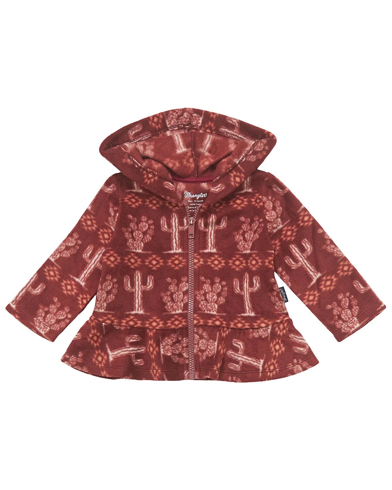 Wrangler Infant Girls' Cacti Print Sherpa Jacket