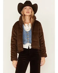 Cleo + Wolf Women's Quilted Corduroy Puffer Jacket