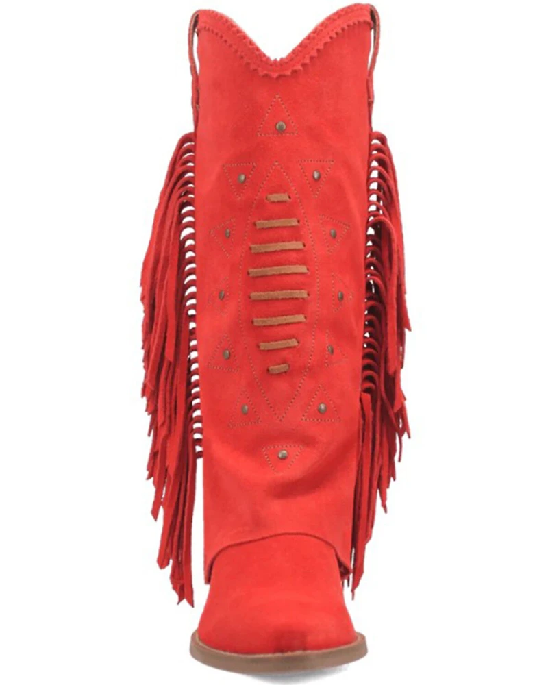 Dingo Women's Spirit Trail Fringe Tall Western Boots - Snip Toe