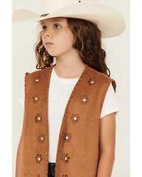 Fornia Girls' Studded Floral Vest
