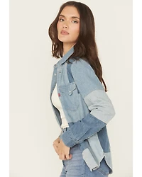 Levi's Women's Patchwork Long Sleeve Snap Denim Shirt