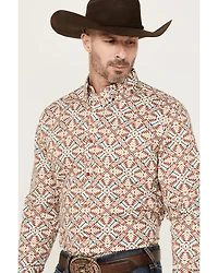 RANK 45® Men's Lagos Southwestern Print Long Sleeve Button-Down Performance Stretch Western Shirt
