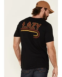 Lazy J Ranch Wear Men's Black Fire Logo Graphic T-Shirt