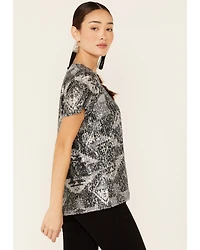 Tasha Polizzi Women's Sequins Starla Short Sleeve Top