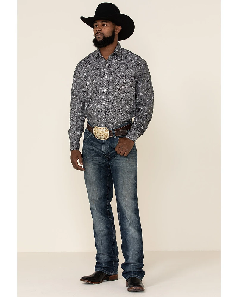 Rough Stock By Panhandle Men's Atalaya Stretch Paisley Print Long Sleeve Western Shirt