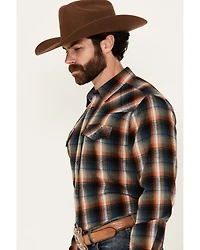 Cody James Men's Santa Cruz Plaid Print Long Sleeve Snap Flannel Shirt - Tall