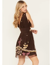 Shyanne Women's Embroidered Tulle Mini Dress