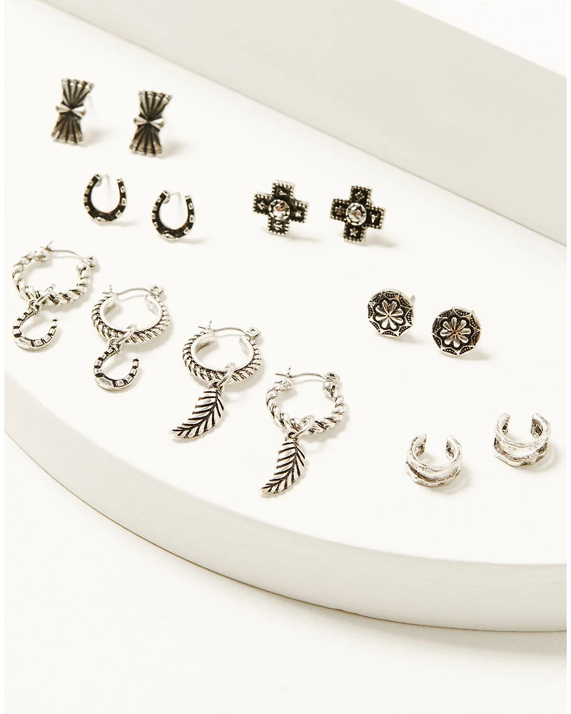Shyanne Women's Southwestern Antique Cross Earring Set