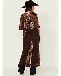 Shyanne Women's Long Knit Lace Kimono