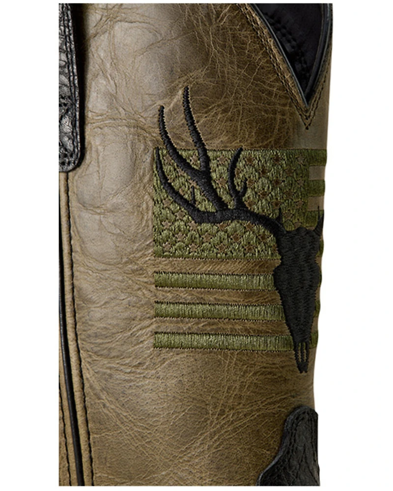Ariat Men's Sport Antlers Western Boots - Broad Square Toe
