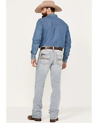 RANK 45® Men's Ringo Light Wash Stackable Straight Performance Stretch Denim Jeans