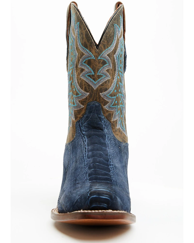 Dan Post Men's 11" Exotic Ostrich Leg Western Boots - Square Toe