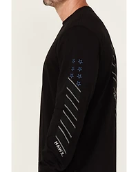 Hawx Men's Stripes Long Sleeve Graphic Work T-Shirt