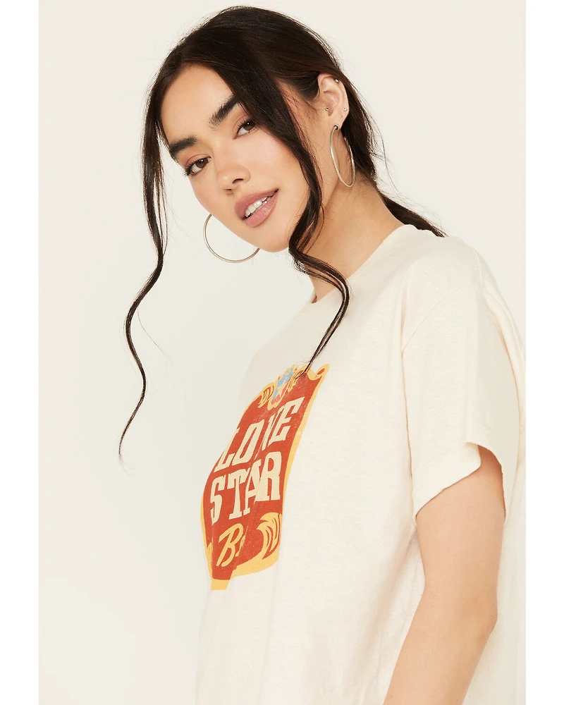 Brew City Beer Gear Women's Lone Star Cropped Short Sleeve Graphic Tee