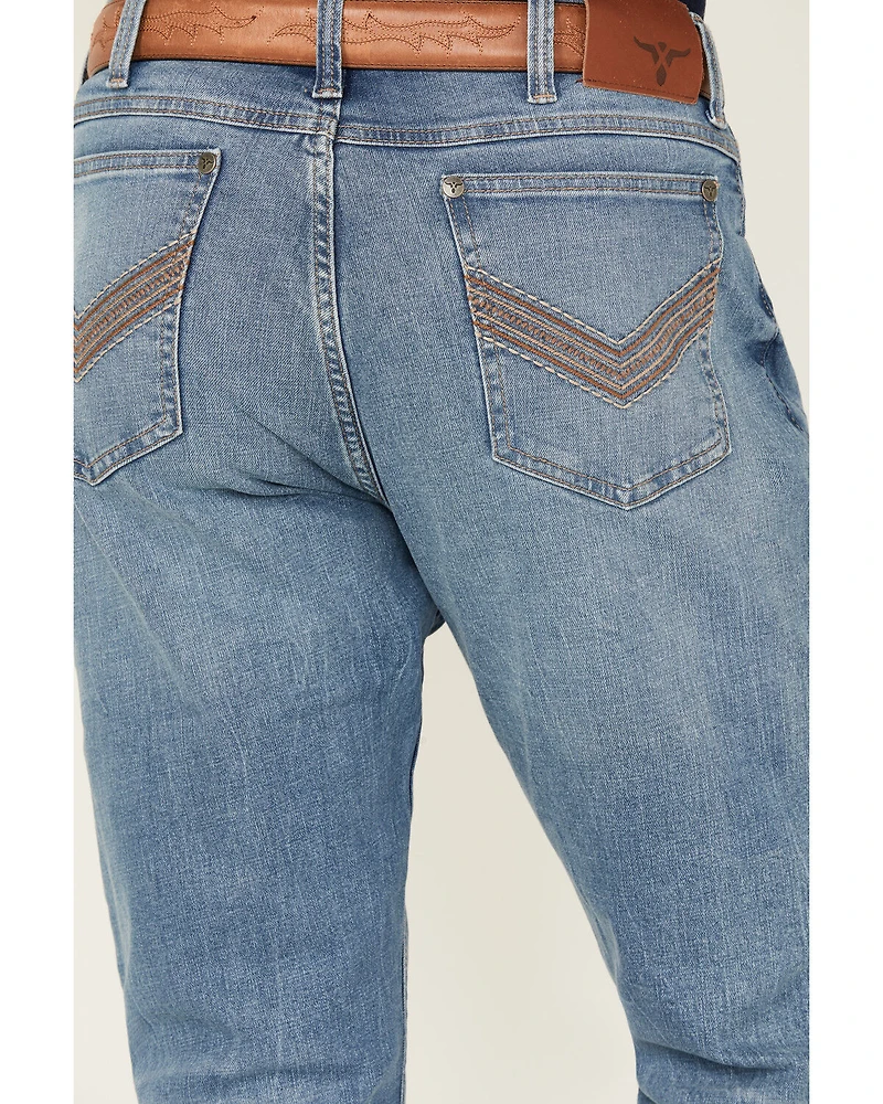 Wrangler 20X Men's Monarch Light Wash Slim Straight Stretch Denim Jeans