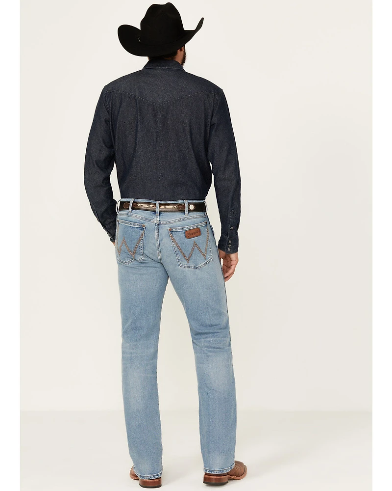 Wrangler Retro Men's Light Wash Flintlock Slim Bootcut Stretch Denim Jeans
