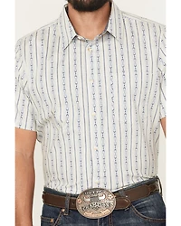 Cody James Men's Wild West Rhythms Southwestern Striped Short Sleeve Button-Down Stretch Western Shirt