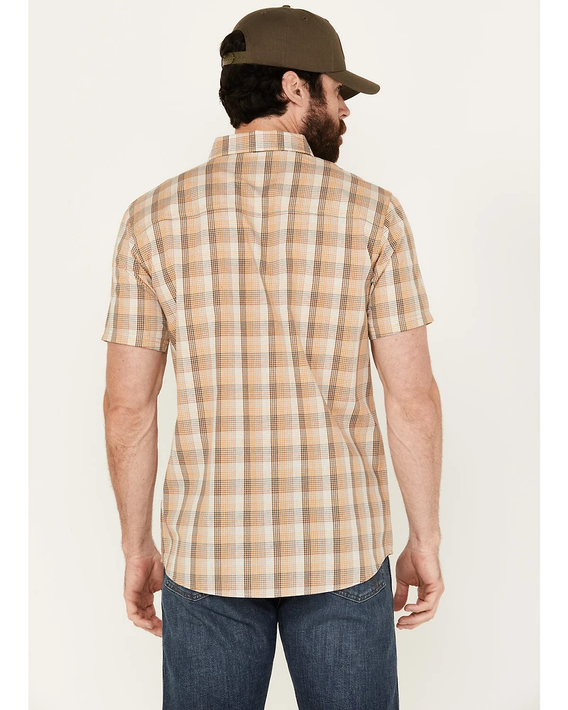 Cody James Men's Anderson Plaid Print Short Sleeve Button-Down Western Shirt