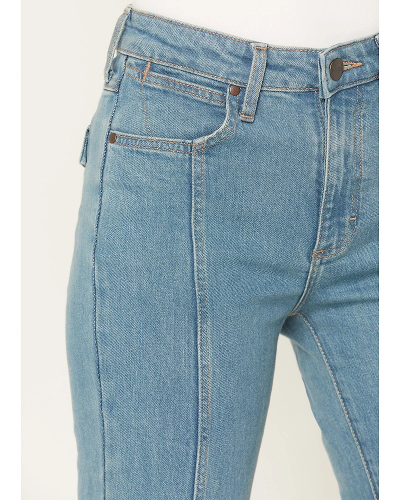 Wrangler Retro Women's Bailey Light Wash High Rise Stretch Trouser Jeans