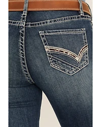 Panhandle Women's Medium Wash Mid Rise Stretch Riding Jeans