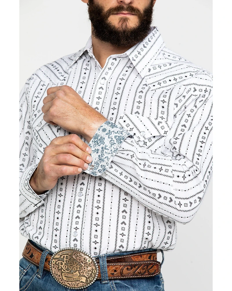 Rough Stock by Panhandle Men's Kaibab Southwestern Print Long Sleeve Western Shirt