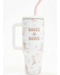 Boot Barn 40oz Boots in Bows Tumbler with Straw