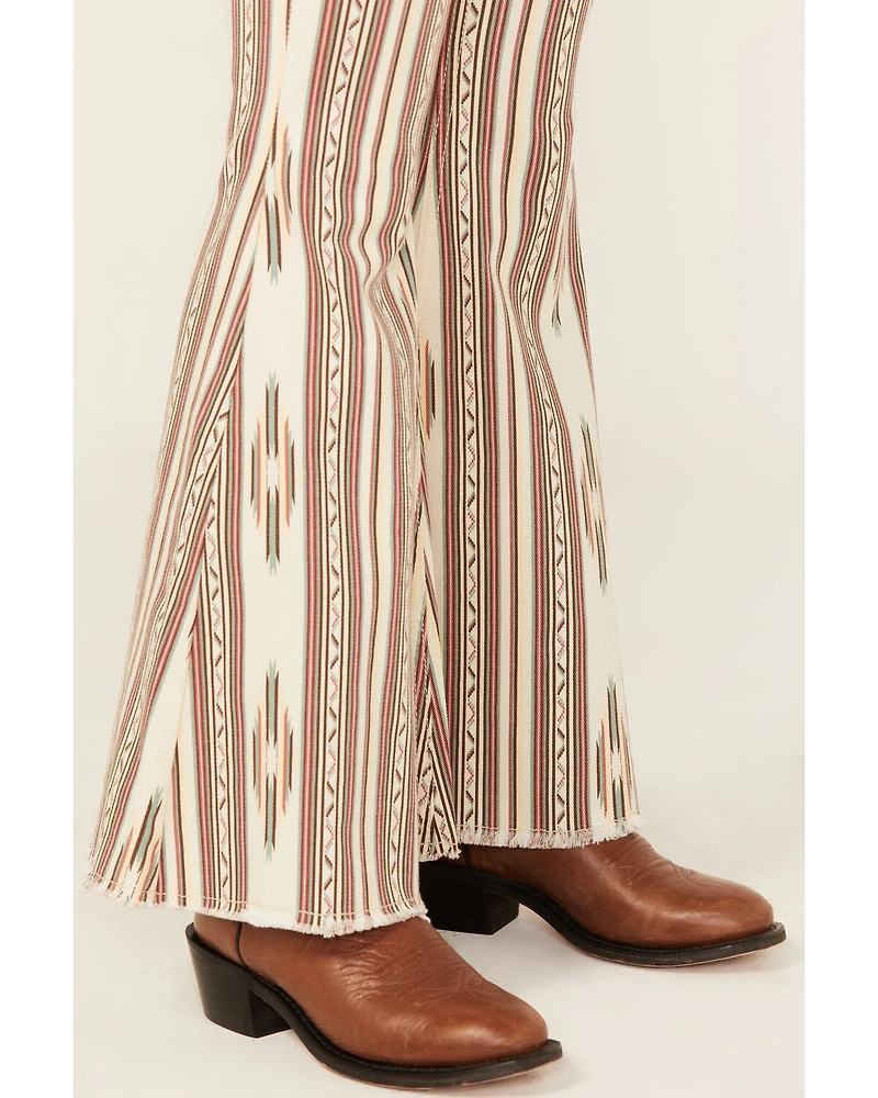 Rock & Roll Denim Girls' Southwestern Striped Flare Stretch Jeans